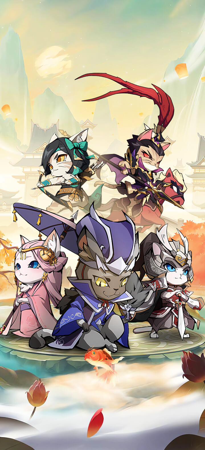 萌兽三国志猫将群像原画